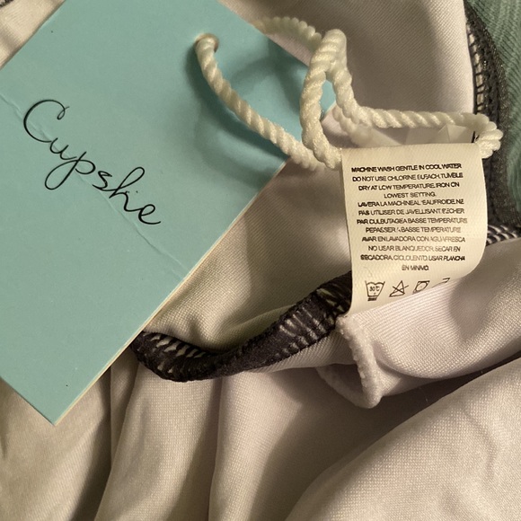 NWT Cupshe Sweet Smile Pewter Gray Ruffle Cutout Swimsuit - S - Picture 12 of 14